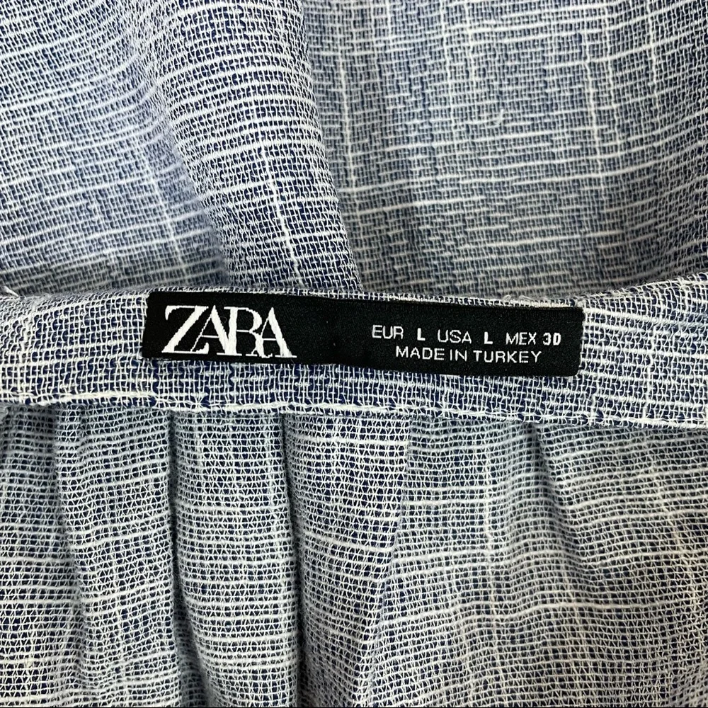 Zara Blue Tassle Tie Blouse - Picture 6 of 8